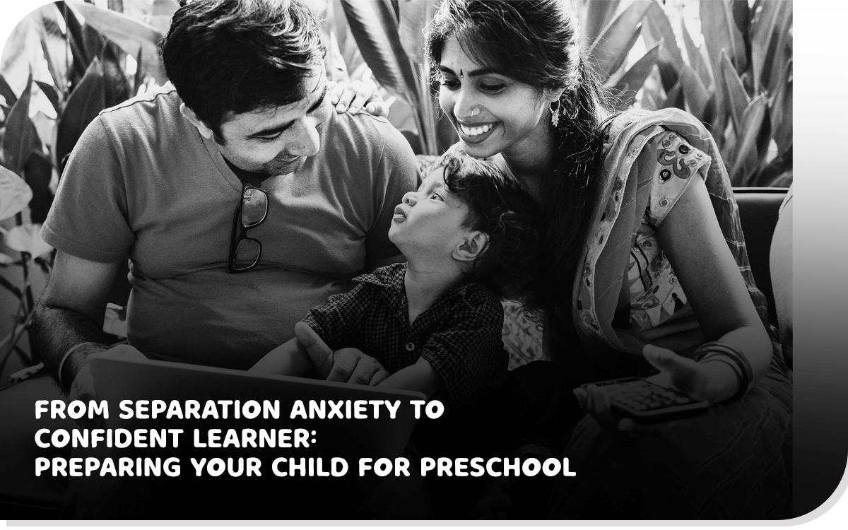 Child overcoming separation anxiety with teacher support