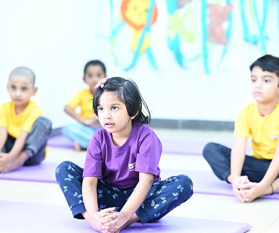 Happy preschoolers participating in classroom activities